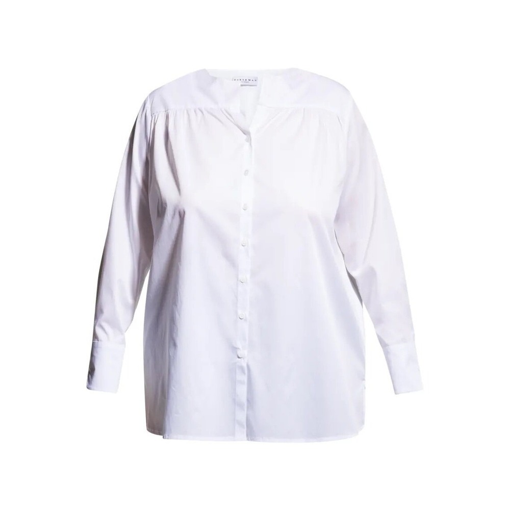 Harshman NEW Ramona Button Front Long Sleeve Tunic Top White Size 2XL MSRP $195‎